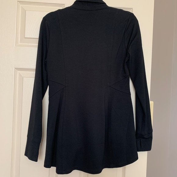 White House Black Market Black Zip Front Jacket sz 4 - Picture 5 of 8